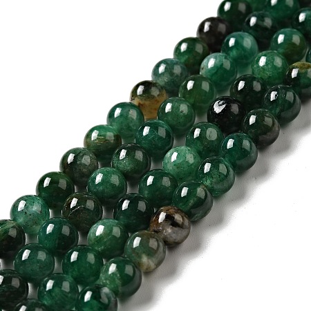 Natural Emerald Quartz Beads Strands, Round, 6.5mm, Hole: 0.8mm, about 64pcs/strand, 15.55''(39.5cm)