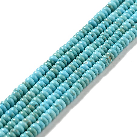 Natural Howlite Beads Strands, Dyed, Flat Round, 4.4~4.6x2.2~2.4mm, Hole: 0.8mm, about 176~180pcs/strand, 15.59''(39.6~40.2cm)