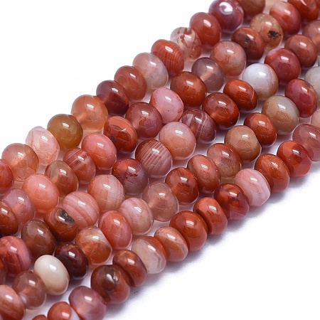 Honeyhandy Natural Carnelian Beads Strands, Rondelle, 7~8x4~5mm, Hole: 1mm, about 90pcs/strand, 15.35 inch~15.55 inch(39~39.5cm)