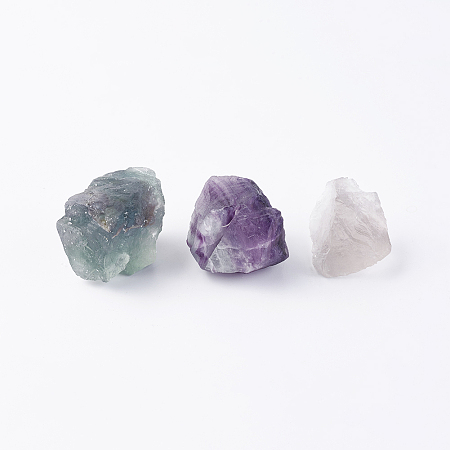 Honeyhandy Natural Fluorite Beads, Nuggets, No Hole/Undrilled, Thistle, 15~72x15~39x13~32.5mm, about 100g/bag