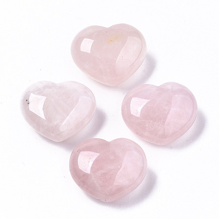 Honeyhandy Natural Rose Quartz Heart Love Stone, Pocket Palm Stone for Reiki Balancing, 24~25x30x13~17mm