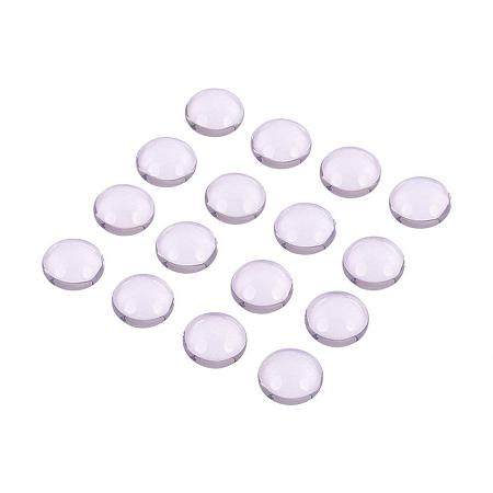 ARRICRAFT 20pcs 8mm Half Round Flat Back Clear Glass Cabochons Dome for Photo Pendant Craft Jewelry Making