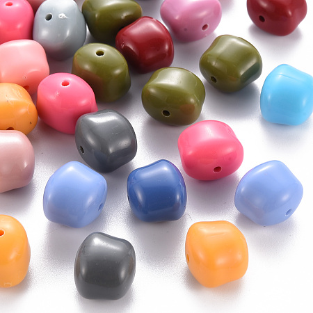 Arricraft Opaque Acrylic Beads, Cuboid, Mixed Color, 13x14.5x11mm, Hole: 1.8mm, about 330pcs/500g