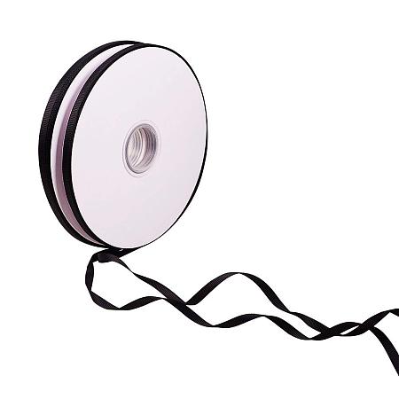 PandaHall Elite 2 Rolls Black Polyester Satin Ribbons Craft Ribbon for Arts and Crafts, DIY Wedding Home Decorations and Gift Wrap, 100 Yards/Roll (1/6