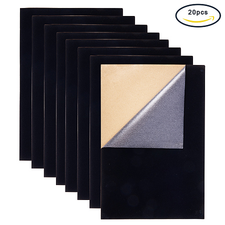 BENECREAT 20PCS Velvet (Black) Fabric Sticky Back Adhesive Back Sheets, A4 sheet (8.27