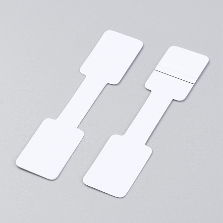 Honeyhandy Paper Jewelry Display Price Label Cards, Paper Price Tag, Sticky, Rectangle, White, 6x1.3x0.02cm