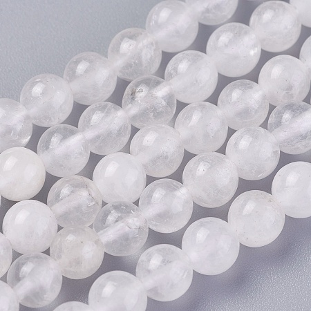 Honeyhandy Natural Quartz Crystal Beads Strands, Round, 6~6.5mm, Hole: 1mm, about 65pcs/strand, 15.1~15.3 inch(38.5~39cm)