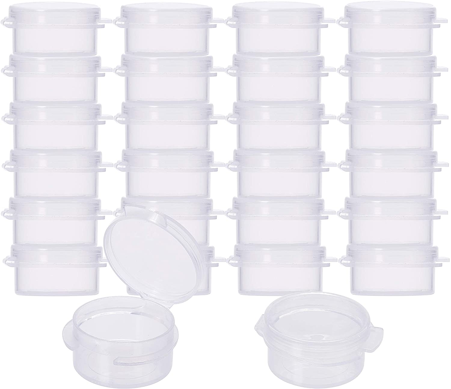 BENECREAT 80 Packs 5g/5ml Clear Round Plastic Bead Storage Box with ...