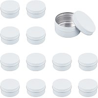 BENECREAT 12 Packs 2.7 oz Round Aluminum Cans Tin Silver Screw Top Metal Lid Containers for Spices, Candies, Tea or Gift Giving