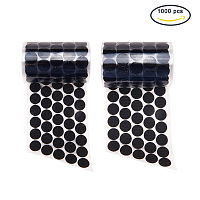 Pandahall Elite 500 Sets Black Sticky Back Coins Hook & Loop 3/4" Diameter Self Adhesive Dots Tapes