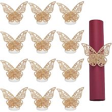 GORGECRAFT 50Pcs Butterfly Paper Rings Gold Butterfly Napkin Rings Napkin Holders Gold Serviette Laser Cut Foil Paper Napkin Holder for Parties Birthday Weddings Christmas Thanksgiving Valentine's Day