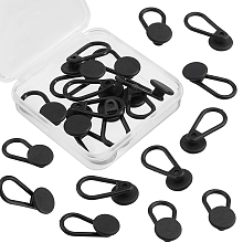 GORGECRAFT 10Pcs Elastic Waist Extenders Adjustable Plastic Extended Button for Denim Trousers Jeans Pregnant Trousers, Black