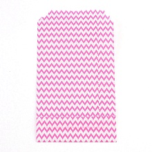 Honeyhandy White Kraft Paper Bags, No Handles, Storage Bags, Wave Pattern, Wedding Party Birthday Gift Bag, Deep Pink, 15x8.3x0.02cm