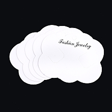 Honeyhandy Cardboard Display Cards, Used For Hair Barrettes, Cloud, White, 6.8~6.9x8.55x0.03cm, Hole: 6mm