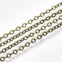 Honeyhandy Brass Cable Chains, Soldered, with Spool, Flat Oval, Antique Bronze, 2.5x2x0.3mm, about 49.21 Feet(15m)/roll