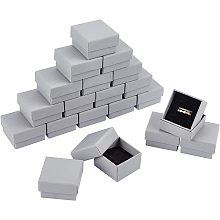 NBEADS 20 Pcs 2.01x2.01x1.22" Cardboard Jewelry Boxes, Gray Paper Boxes Set Storage Boxes with Sponge Mat for Bracelet Necklace Earring Jewelry, 5.1x5.1x3.1cm