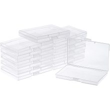 OLYCRAFT 12pcs 3.7x2.5x0.6 Inch Clear Plastic Beads Storage Containers Box Clear Storage Organizer with Hinged Lid Transparent Plastic Storage Box for Beads Small Craft Accessories