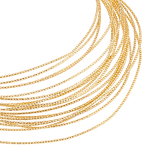 BENECREAT Textured Round Brass Spring Wire, Golden, 0.8mm