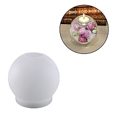 Honeyhandy DIY Candle Holder Silicone Molds, Resin Casting Molds, For UV Resin, Epoxy Resin Jewelry Making, Ball, White, 83x74mm, Inner Diameter: 37mm