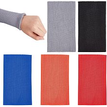 BENECREAT 10Pcs 5 Colors Knit Cuff Sleeve Ribbing Cuff Material, 5.9x3.3inch Tubular Rib Cuffing Replacement for Waistband Leg Arms Wear Cotton Padded Jacket Sportswear Cuffs Extension