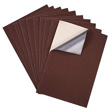 BENECREAT 20PCS Velvet (Brown) Fabric Sticky Back Adhesive Back Sheets, A4 Sheet (8.3" x 11.8"), Self-Adhesive, Durable and Water Resistant, Multi-Purpose, Ideal for Art and Craft Making