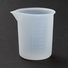 Honeyhandy Silicone Measuring Cup, DIY Epoxy Craft Mold Tools, White, 6.7x5.6x6.9cm, Capacity: 100ml(3.38fl. oz)