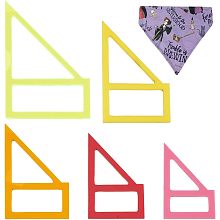 OLYCRAFT 5Pcs 5 Sizes Tiny Dog Bandana Sewing Template Set Small Reversible Triangle Sewing Quilting Acrylic Quilting Template Stencil Template Cutting Ruler for Small Dogs Cats Pets Bib Headscarfs