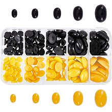 PandaHall Elite 180pcs 5 Sizes Safety Nose, 2 Colors Plastic Oval Nose Eyes 8~18mm Animal Craft Nose for Doll Bear Teddy Puppet Animal Stuffed Toys DIY Making