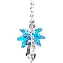 Honeyhandy Glass Angel Pendant Decorations, Hanging Suncatchers, for Home Decoration, Deep Sky Blue, 180~200mm