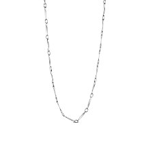 SHEGRACE 925 Sterling Silver Chain Necklaces, Carved with S925, Platinum, 17.7 inch(45cm)0.8mm