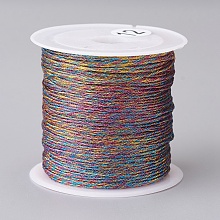 Honeyhandy Metallic Thread, Embroidery Thread, for Jewelry Making, Colorful, 0.8mm, about 25m/roll, 1roll