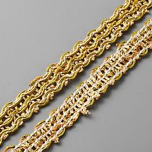 CRASPIRE Polyester Braided Lace Ribbons, DIY Crafts, for Curtain, Clothing, Sofa Decoration, Wave Pattern, Gold, 5/8 inch(15mm), about 12.58 Yards(11.5m)/Roll