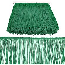 OLYCRAFT 10m Sewing Fringe Trims Green Fringe Trim Lace Lamp Shade Decoration Trim for DIY Clothing Craft Latin Dress 155mm Wide