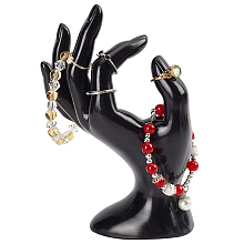 PandaHall Elite OK Gesture Ring Hand Holder, Black Bracelet Ring Watch Stand Jewelry Display Jewelry Stand Mannequin Hand for Photo Props, Home Decoration, Retail Display Organization, 2.8x4.53x7.08