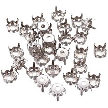 UNICRAFTALE 2000pcs Stainless Steel Rhinestone Claw Settings Flat Round Sew on Claw Set Empty Claw Set for Rhinestone with Sewing Hole Claws for Jewelry Making 9x5.8mm; Tray 8mm