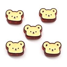 Honeyhandy Transparent Acrylic Beads, with Enamel, Bear, Colorful, 19.5x26x9mm, Hole: 3.5mm