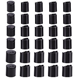 BENECREAT 30Pcs 3 Style PP Plastic Press Caps, Replacement Disc Top, Dispensing Lotion Bottle Closure, Column, Black, 20.5~26.5x22~27mm, Inner Diameter: 18~24.5mm, 10pcs/style