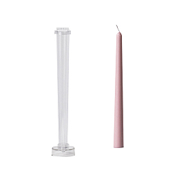 Honeyhandy DIY Plastic Taper Candle Molds, Candle Making Molds, for Resin Casting Epoxy Mold, Clear, 5.1x26.8cm, Hole: 2.5mm, Inner Diameter: 2.2cm