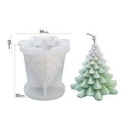 Honeyhandy Christmas Tree DIY Candle Silicone Molds, Resin Casting Molds, For UV Resin, Epoxy Resin Jewelry Making, White, 8.5x8.4x8.5cm