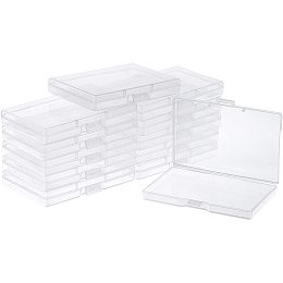 OLYCRAFT 12pcs 3.7x2.5x0.6 Inch Clear Plastic Beads Storage Containers Box Clear Storage Organizer with Hinged Lid Transparent Plastic Storage Box for Beads Small Craft Accessories