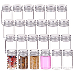 BENECREAT Glass Empty Cosmetic Containers, with Aluminum Screw Top Lids, Clear, 2.2x4.1cm, Inner Diameter: 1.4cm, Capacity: 8ml(0.27fl. oz)