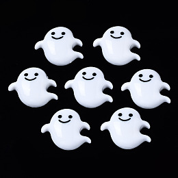 Honeyhandy Resin Cabochons, Ghost, Halloween, White, 22x25x7mm