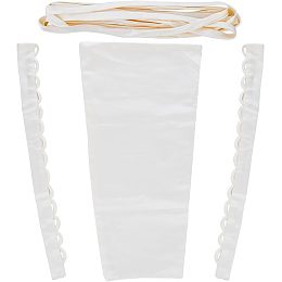 GORGECRAFT 3pcs Wedding Dress Zipper Replacement Adjustable Corset Laces Replacement Gown Corset Kit Zipper Extender Fit Satin Corset Kit Loops for Bridal Corset Prom Dress Strap, Floral White