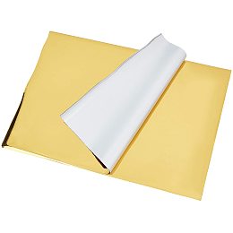 SUPERFINDINGS 50 Sheets 7.3inch Goldenrod A4 Hot Foil Stamping Paper Rectangle Metallic Transfer Foil Paper Cloth Patches Hot Foil Stamping Paper for T-Shirt Clothes Fabric Decoration