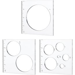 PandaHall Elite 9 in 3 Circle Inlay Templates, Acrylic Router Jig Templates Router and Decorative Templates Drawing Scale Rulers for School Office Home Supplies Woodworking, 101.5mm/4 inch