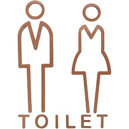 GORGECRAFT 2PCS Toilet Door Sign Male and Female Toilet Signs Hollow Out Self Adhesive Tabs Man Women Shapes Restroom Wall Stickers Decorative Toilet Symbol for Home Bathroom Hotel Office Restaurant