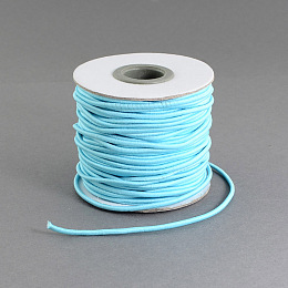 Honeyhandy Round Elastic Cord, with Nylon Outside and Rubber Inside, Light Sky Blue, 2mm, about 43.74 yards(40m)/roll