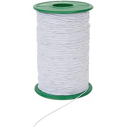 PandaHall Elite 380yards White Elastic Cord Stretch String, 0.6mm Elastic String Stretchy Bracelet String for Crafts, Hair Ties and Home Uses Bracelets Jewelry Crafts Making, Beading and Sewing