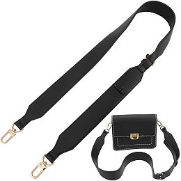 WADORN Adjustable Purse Strap, 49.2 Inch PU Leather Shoulder Strap Replacement Handbag Crossbody Strap Wide Bag Strap with Alloy Swivel Clasps for Clutches Satchel Wallet, Black