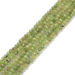 Honeyhandy Natural Green Jade Beads Strands, Faceted, Round, 2.5mm, Hole: 0.6mm, about 180pcs/strand, 15.35''(39~39.6cm)